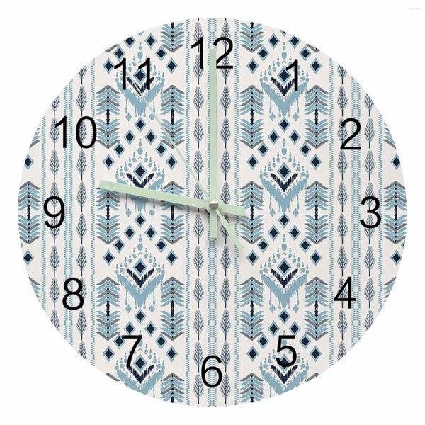 Horloges murales Bloc diamant rétro Abstract Pointer Lumin Pointer horloge maison Ornements Round Living Room Office Decor