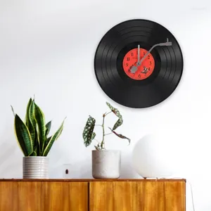 Horloges murales Rétro Nostalgique Vinyl Record Clock CD Silent Mouvement Rock Roll Délicat Plastique Salon