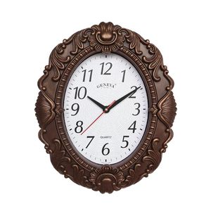 Horloges murales rétro ovale cadeau en plastique pratique horloge précise bureau intérieur sans tic-tac décor à la maison accessoires silencieux à piles