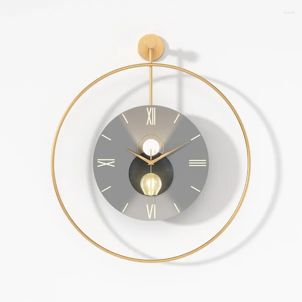 Horloges murales rétro décoration romaine horloge mode espagnole créative shake moderne lumière luxe salon simple numérique