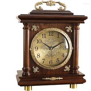 Horloges murales en bois massif en bois massif silencieux Luxury Luxury Room Bureau Home Classical Watch Decoration Accessoires