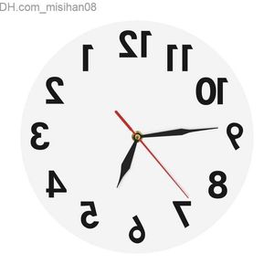 Horloges murales Horloge murale inversée Numéros inhabituels vers l'arrière Horloge décorative moderne Montre Excellente montre pour votre mur Y200109 Z230707