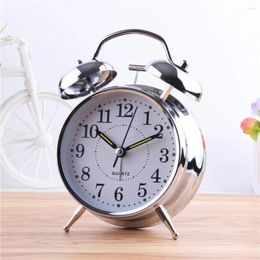 Relojes de pared Alarma de reloj Alarma de alta calidad Metal Classic Durable Electroplatado Retro Silver 12.5 16.5 6.2cm