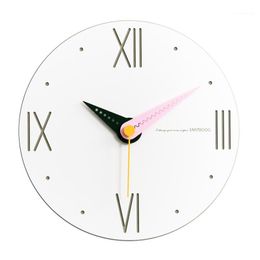Horloges murales Horloge à chiffres romains Design moderne minimaliste mode montres créatives silencieux Wandklok nordique salon décor à la maison 60ZB1