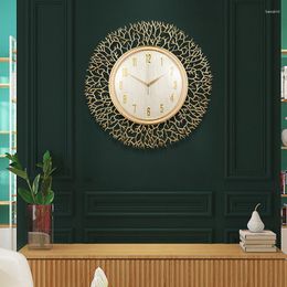 Wandklokken rond slaapkamer digitaal Noordisch ontwerp Metal stille gouden luxe luxe reloj pared decorativo home decor gpf35xp
