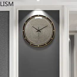 Relojes de Pared Reloj redondo de cuarzo silencioso elegante arte nórdico de lujo decoración del hogar moderno inusual regalo único Reloj Pared Decorativo