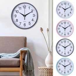Horloges murales Horloge ronde Style simple Haute précision Fonctionnement à piles Facile à lire Décor à quartz sans tic-tac Qualité silencieuse