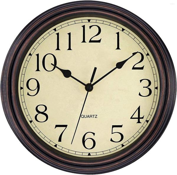 Horloges Murales Rustique Vintage 12 Pouces Horloge Design Antique Avec Chiffres Romains Finition En Détresse Et Mouvement À Quartz Silencieux Pour La Décoration