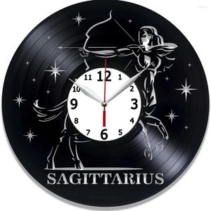 Horloges Murales Sagittaire Cadeau Fait Main Pour Femme - Signe Du Zodiaque Idée Fille Décor À La Maison Record Horloge