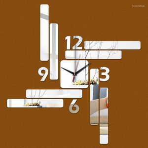 Horloges murales vente montre 3d décor à la maison salon Design moderne miroir Art mode autocollant Sa