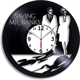 Horloges Murales Saving Mr. Banks Movie Record Clock Compatible 12 Pouces (30cm) Noir Idées Cadeaux Surprise Amis Et Famille Naissance