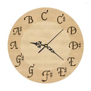 Horloges murales échelle de notes de musique avec des objets tranchants horloge antique musicien décor à la maison oeuvre musicale montres montre pour salon