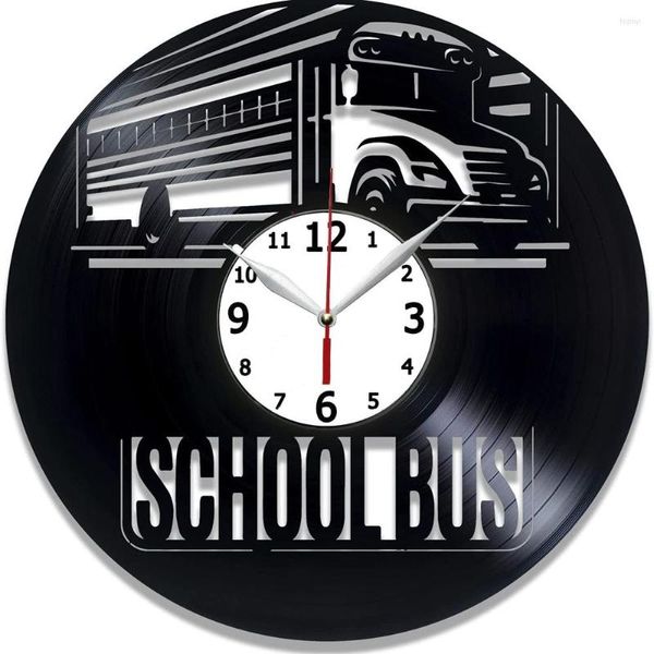 Horloges Murales Idée De Bus Scolaire Pour Garçon - Décor À La Maison Horloge Record 12 Pouces Cadeau Fait À La Main Enfants