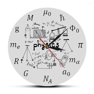 Horloges murales Science Art physique éléments et symboles horloge mathématiques équations décor silencieux laboratoire signe physicien cadeau