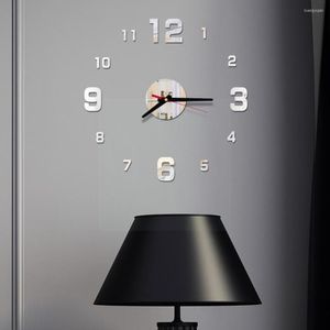 Wall Clocks Scient Diy Clock 40 cm moderne kwarts 3D -sticker voor thuiskantoor EL Restaurant Decoratie J4Y5