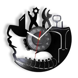 Horloges murales Réparation de chaussures Inspiré Record Clock Cordonnier Découpé Disque Artisanat Montre Cordonnier Réparateur Décor À La Maison Drop Livraison Jardin Dhklw
