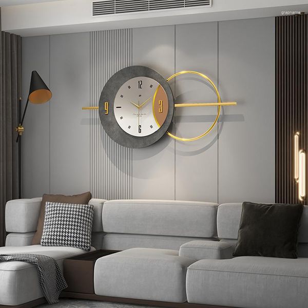 Horloges murales silencieuse batterie horloge grande taille or noir minimaliste métal grand nordique moderne Orologio Da Parete décor de salle en direct