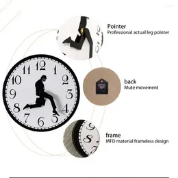Horloges murales Horloge silencieuse Classique et drôle Design unique Ministère de Silly Walk Mute Divertissant Marche Quirky