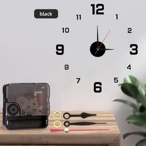 Horloges murales Horloge silencieuse Pas de décoloration Accessoires de mouvement de salon Décoration sans poinçon DIY numérique