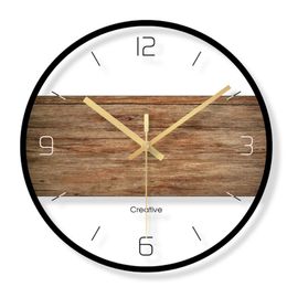 Horloges murales horloge silencieuse Vintage rétro Design moderne Simple en bois chambre décor à la maison suspendu montre minuterie 2021