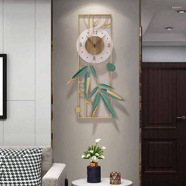 Relojes de pared Reloj digital silencioso Minimalista Lujo Metal grande Arte Manos Mecanismo Relojes Murale Diseño para el hogar