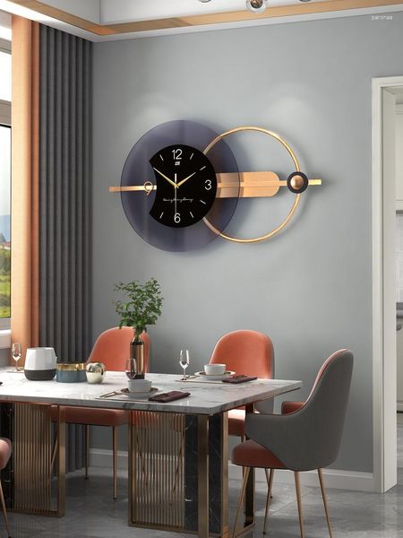 Relojes de pared Reloj grande silencioso Cuarzo Números dorados Batería Acrílico Diseño moderno Relogio Parede Accesorios para el hogar Zegar