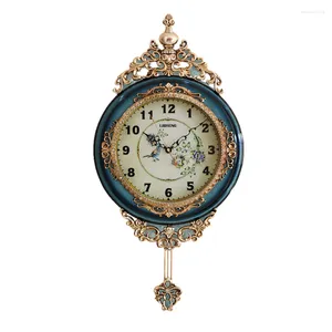 Wandklokken Stille Luxury Clock Vintage Noordse digitale Europese Antieke Pendulum Classic Slaapkamer Wandklok Home Decor AD50WC