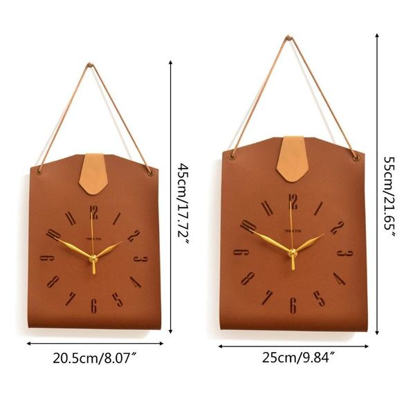 Relojes de pared silenciosos sin tictac alimentado por batería en forma de bolso Vintage números romanos para el hogar dormitorio estudio sala de estar pared pared