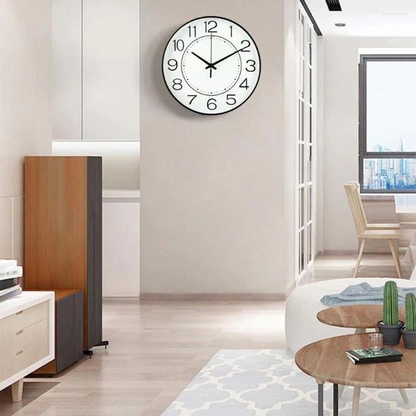 Relojes de pared Reloj de barrido silencioso Elegante 12 pulgadas Sin tictac para dormitorio Cocina Oficina Movimiento de cuarzo moderno Clásico