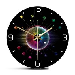 Horloges murales Silencieux balayé Optométrie Clinique Suspendue Montre Spectre Oeil Opticien Iris Horloge Ophtalmologie Décor Montres Drop Deliver Dha1U