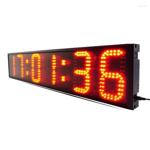 Wandklokken Vergelijkbare items Hoogwaardige gemonteerde stille LED-display Klok 6-inch 6-bit All Red Remote Control digitaal elektronisch multifun