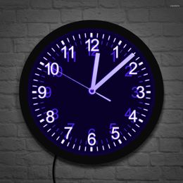 Relojes de pared, números arábigos simples, reloj LED de neón, números que cambian de Color, reloj luminoso silencioso, decoración minimalista para el hogar, Horologe