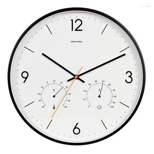 Wandklokken eenvoudige woonkamer klok stille Noordse kwarts digitale temperatuurvochtigheid orologio parete home decor zb50wc