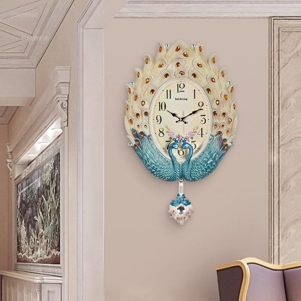 Relojes de pared Sala de estar simple y moderna Europeo de arte de lujo europeo Reloj decoración de la casa de la casa