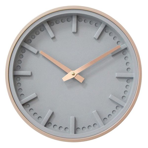 Relojes De Pared Reloj silencioso Simple gris nórdico creativo sala De estar Oficina dormitorio moderno Reloj De Pared decoración del hogar DL60WC