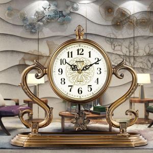 Horloges murales Simple Vintage horloge de Table pendule salon chambre bureau décor Europea Style artisanat muet ornements