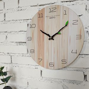 Horloges murales Simple grain de bois horloge Design moderne silencieux Quartz maison salon bureau café décoration Art montre