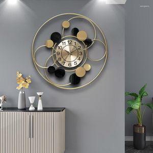 Wandklokken eenvoud klok metalen ronde woonkamer decoratie creatief hang aan de grote pocket horloge woninginrichting