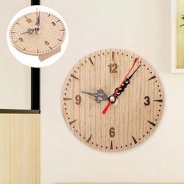 Horloges murales petite horloge décor vintage chambre silencieuse décorer forme ronde bois suspendu bureau non tic-tac maison