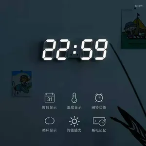 Horloges murales Le fabricant de sources peut utiliser une horloge stéréoscopique 3D avec alarme LED pour salon électronique coréen Hangi