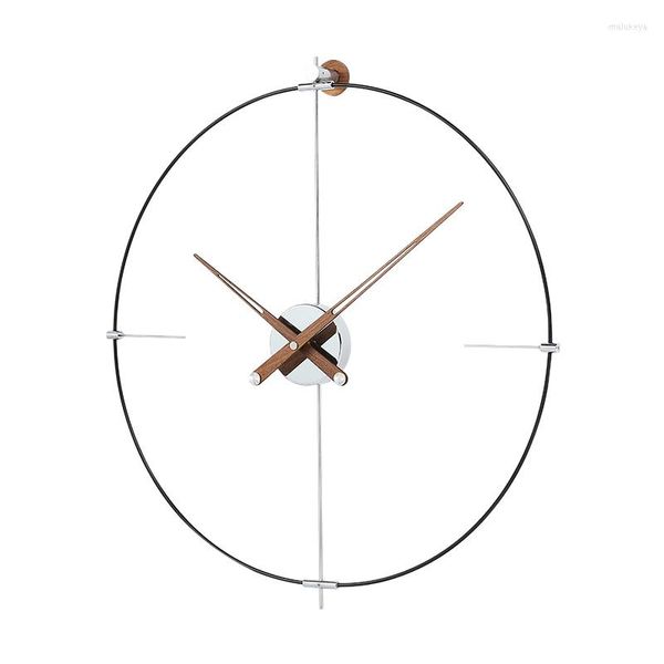 Relojes de pared España Reloj grande Diseño moderno Relojes de lujo de metal Decoración para el hogar Sala de estar silenciosa Orologi Da Parete Regalo D039