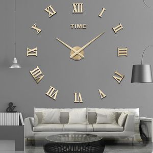 Wandklokken Speciale Aanbieding 3D Grote Acryl Spiegel Wandklok Diy Quartz Horloge Stilleven Klokken Modern Huis Decoratie Woonkamer Stickers 230614