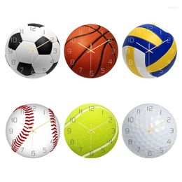 Horloges murales Sports Ball Clock Football/Basketball/Volleyball/Baseball/Tennis/Golf Vente en gros