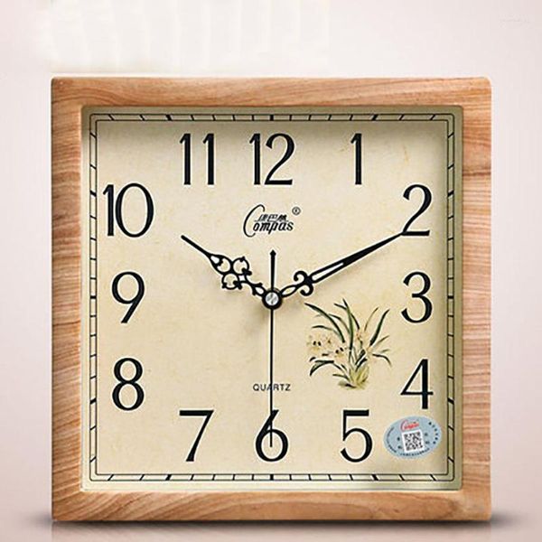 Horloges murales Horloge carrée Design moderne Mécanisme de montre en bois Pow Digital Secret Hiding Relogio Parede Idées cadeaux