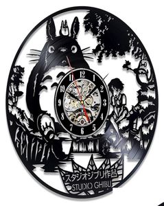 Horloges murales Studio Ghibli Totoro horloge murale dessin animé mon voisin disque vinyle horloges montre décor à la maison cadeau de noël pour les enfants Y8537397