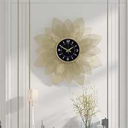 Wandklokken Stijlvolle klok Modern Design Big Size grote 3D Metal Golden Silent Reloj Despertador Home Decoration items