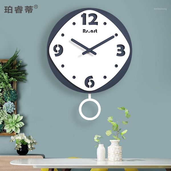 Horloges murales élégantes horloge pendule nordique salon créatif Simple montre Relogio Parede jardin décor à la maison XX60WC1