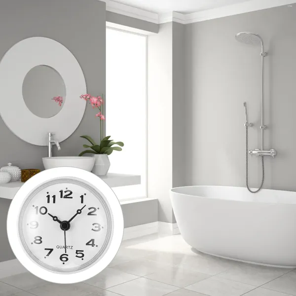 Horloges murales ventouse horloge actionnée étanche suspendue électronique salle de bain silencieuse PVC