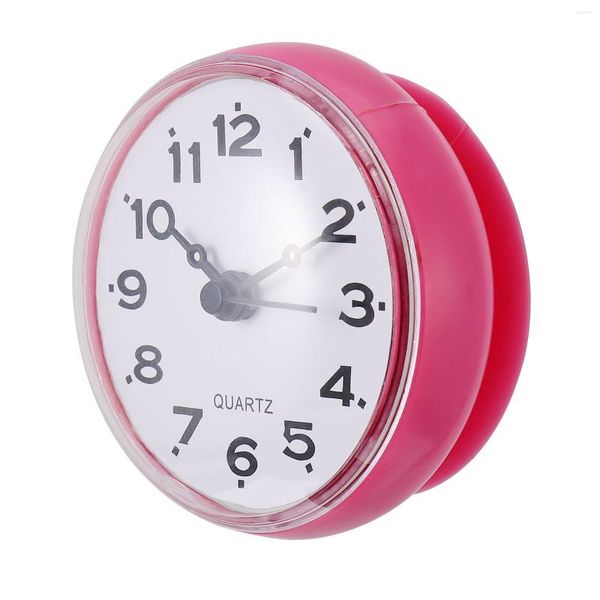 Horloges murales ventouse horloge petit miroir à commande numérique étanche suspendu Pvc Anti-buée bureau salle de bain silencieuse