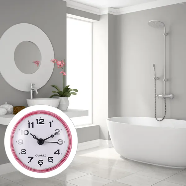 Horloges murales horloge de suceur étanche suspendue - Fogueur silencieuse salle de bain numérique temporisateur opéré d'alarme d'alarme pour